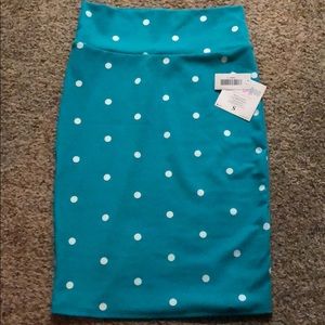 Lularoe NWT Teal Polka Dot Cassie Skirt